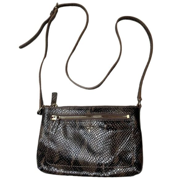 Cole Haan Faux Snake Skin Zippered Crossbody/Shoulder Bag. - Picture 1 of 12
